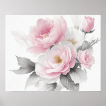Watercolor Pink Peonies