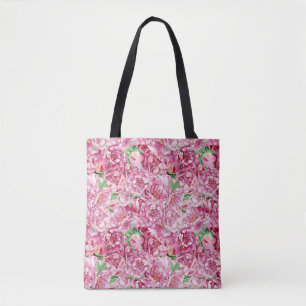 Watercolor Pink Peonies Tote Bag