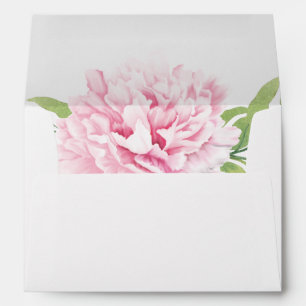 Watercolor Pink Peony Floral Envelope
