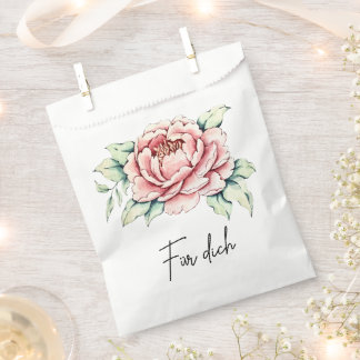 Watercolor Pink Peony Gift Bag