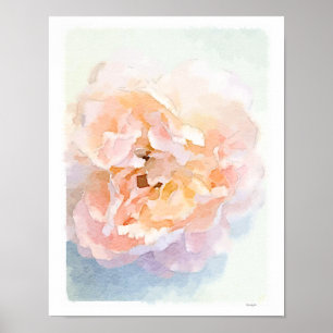 Watercolor Pink Peony poster art print