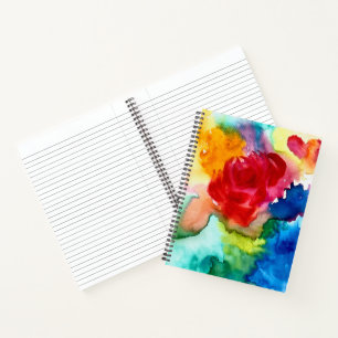 Watercolor pink poppy art flower notebook