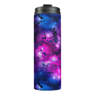 Watercolor Pink, Purple & Blue Marble Galaxy Thermal Tumbler