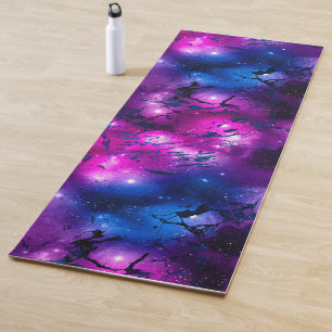 Watercolor Pink, Purple & Blue Marble Galaxy Yoga Mat