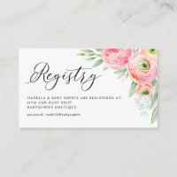 Watercolor Pink Ranunculus Baby Shower Registry