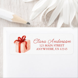 Watercolor Pink & Red Gift Return Address Return Address Label