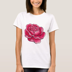 Watercolor Pink Rose Flower T-Shirt