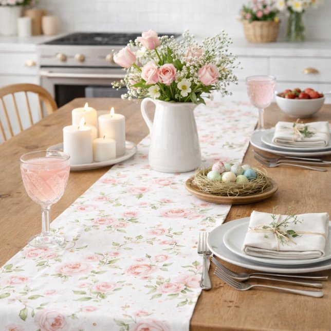 Watercolor Pink Rose Gold Specks Table Runner (Creator Uploaded)