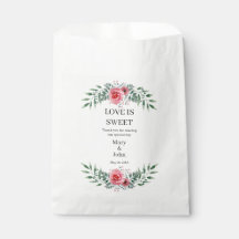 Watercolor Pink Rose Greenery Foliage