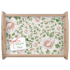 Watercolor Pink Roses and Green Leaves