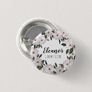 Watercolor Pink Roses Ballerina Floral Design 3 Cm Round Badge