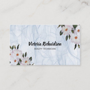 Watercolor Pink Roses Ballerina Floral Organza Business Card