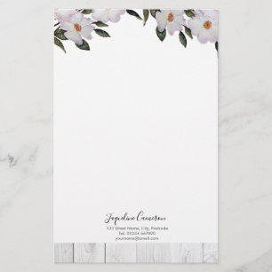 Watercolor Pink Roses Ballerina Illustration Stationery