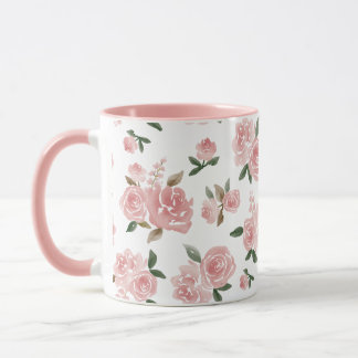 Watercolor Pink Roses | Elegant Vintage Floral Mug