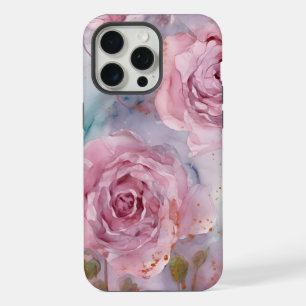 Watercolor Pink Roses iPhone 15 Pro Max Case