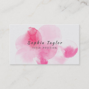 Watercolor Pink Splash Business Card