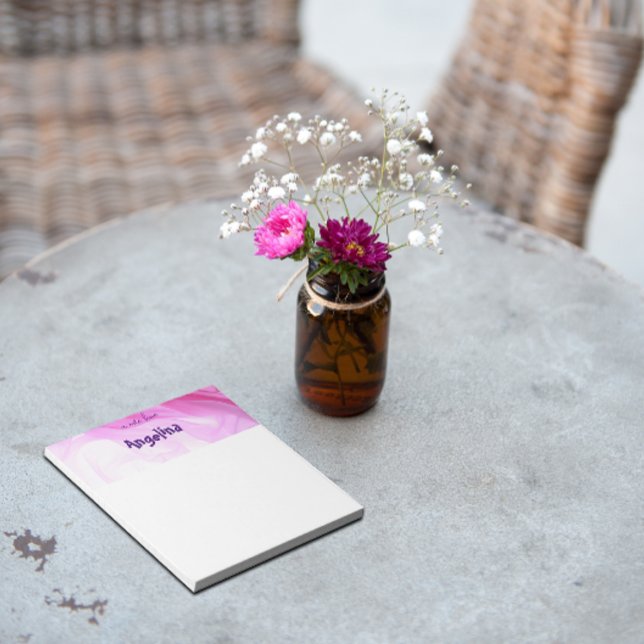 Watercolor pink splash purple letter notepad (Creator Uploaded)