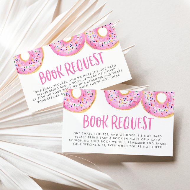 Watercolor Pink Sprinkle Doughnuts Book Request Enclosure Card (Creator Uploaded)