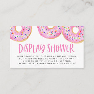 Watercolor Pink Sprinkle Doughnuts Display Shower Enclosure Card