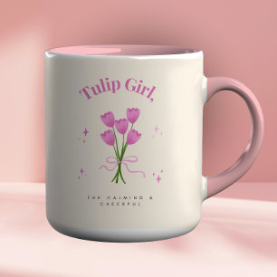 Watercolor Pink Tulip Flower Illustration Mug