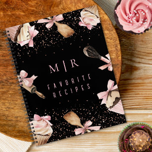 Watercolor Pink Utensils & Cupcake Notebook