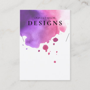 Watercolor Pink Watercolor Necklace Display Card