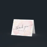 Watercolor Pink x Gold Bat Mitzvah Thank You<br><div class="desc">This chic and elegant bat mitzvah thank you card features a white background with blush pink brush strokes in watercolor and faux gold splatters. Personalise it for your needs. You can find more matching products at my store.</div>