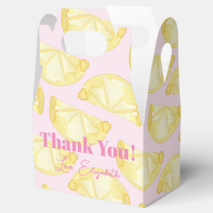 Watercolor Pink Yellow Lemons Custom Favour Box