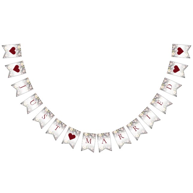 Watercolor Pink Yellow Roses,black blurred,Wedding Bunting (All)