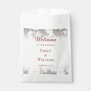 Watercolor Pink Yellow Roses,black blurred,Wedding Favour Bag