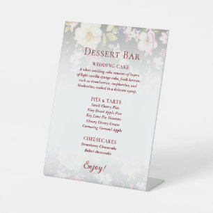 Watercolor Pink Yellow Roses,black blurred,Wedding Pedestal Sign