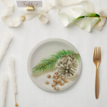 Watercolor Pinõn Nuts Pinecone New Mexico