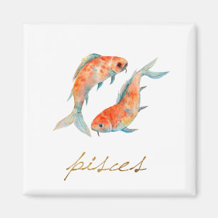 Watercolor Pisces Fish Magnet