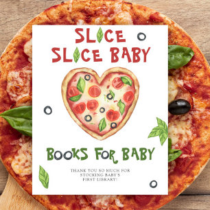watercolor pizza baby shower - books for baby poster