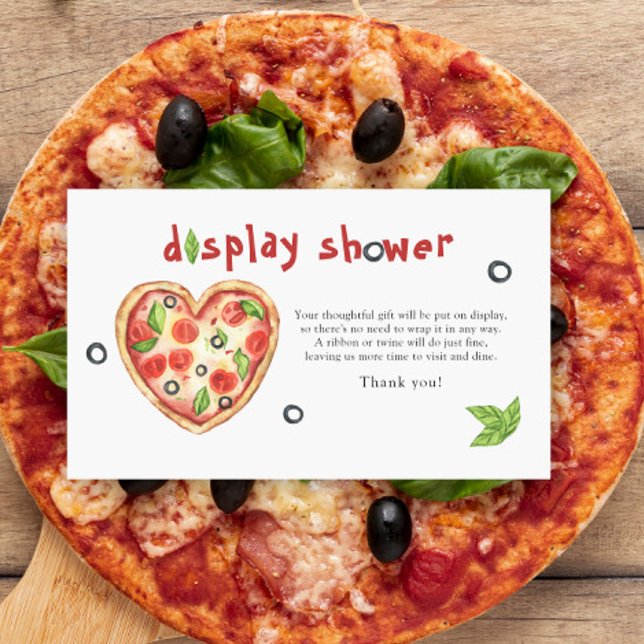 Watercolor pizza baby shower - display shower card (Creator Uploaded)