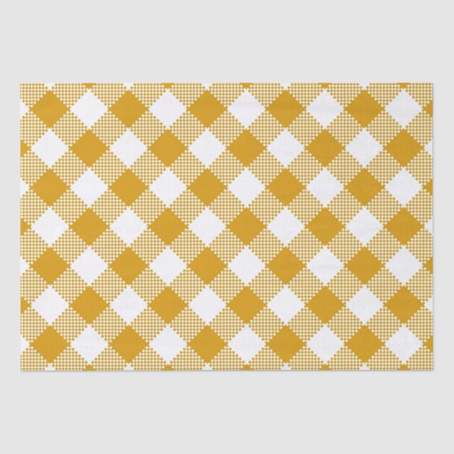 Watercolor  Plaid Autumn Pattern Tissue Paper (Front)