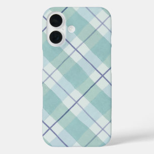 watercolor plaid pattern iPhone 16 case