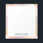 Watercolor Plaid warm palette monogram Notepad<br><div class="desc">Elegant personalised notepad with plaid themed watercolor border in summer warm palette of pink,  grey,  mauve,  yellow and cream colour,  Perfetct  to tuck into gifts or package for online orders, 
Write a personal note for a professional look.</div>