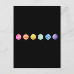 Watercolor Planet- Rainbow  Postcard
