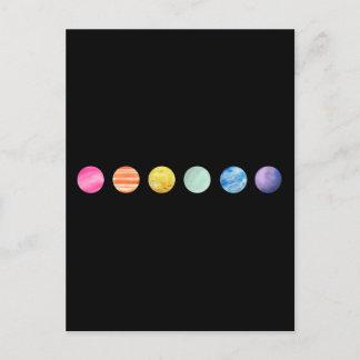 Watercolor Planet- Rainbow  Postcard