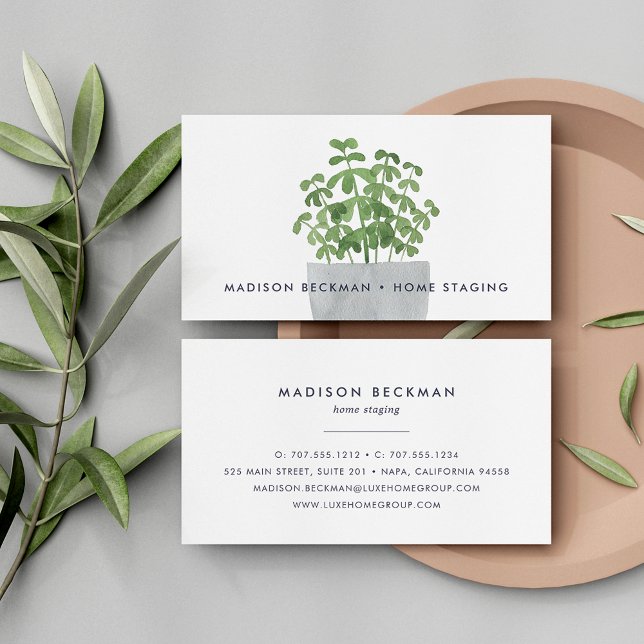 Watercolor Plant Business Card (Creator Uploaded)