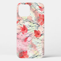 Watercolor Plants Herbs Flowers Pattern