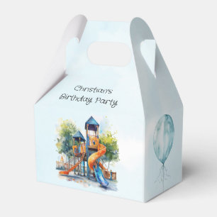 Watercolor Playground Park Kid's Birthday Party Favour Box