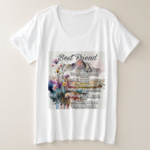 Watercolor Poetry Art Women's Plus Shirt