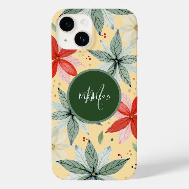 Watercolor Poinsettia Holiday Case-Mate iPhone Case (Back)