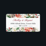 Watercolor Poinsettia Holly Berry Ivory Floral Label<br><div class="desc">Watercolor Poinsettia Holly Berry Ivory Floral Holiday Season Address Label. 
(1) For further customisation,  please click the "customise further" link and use our design tool to modify this template. 
(2) If you need help or matching items,  please contact me.</div>