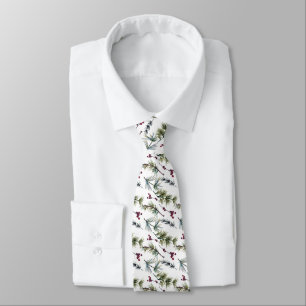 Watercolor Poinsettia Pattern Tie