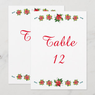 Watercolor Poinsettia - Table Number