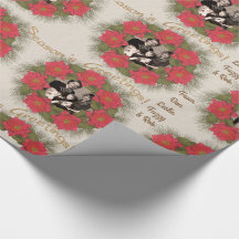 Watercolor Poinsettia Wreath with Your Photo