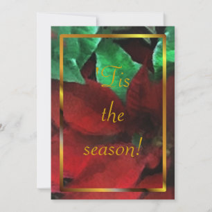 Watercolor Poinsettias Holiday Party Invitation